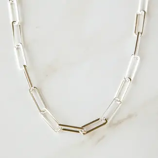 Tasi & Stowaway Large Box Paperclip Chain - Bright Silver