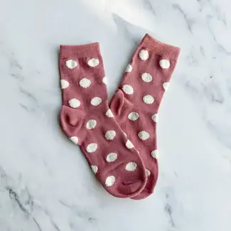 Tiepology Polka Dots Puff Socks - Pink