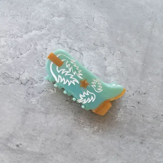 Tiepology Western Hair Claw Clip Turquoise Boot