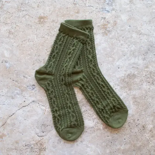 Tiepology Socks Olive Noble Twist