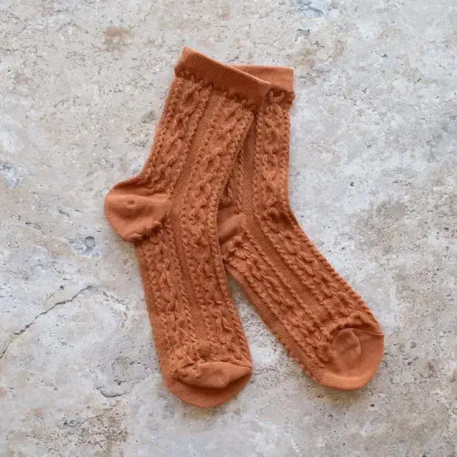 Tiepology Noble Twist Socks - Rust