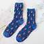 Tiepology Retro Strawberry Socks - Blue