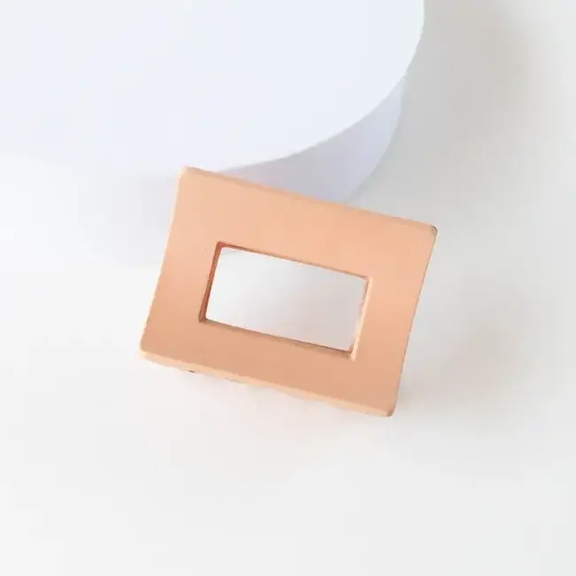 Tiepology Matte Rectangle Claw Clip - Blush