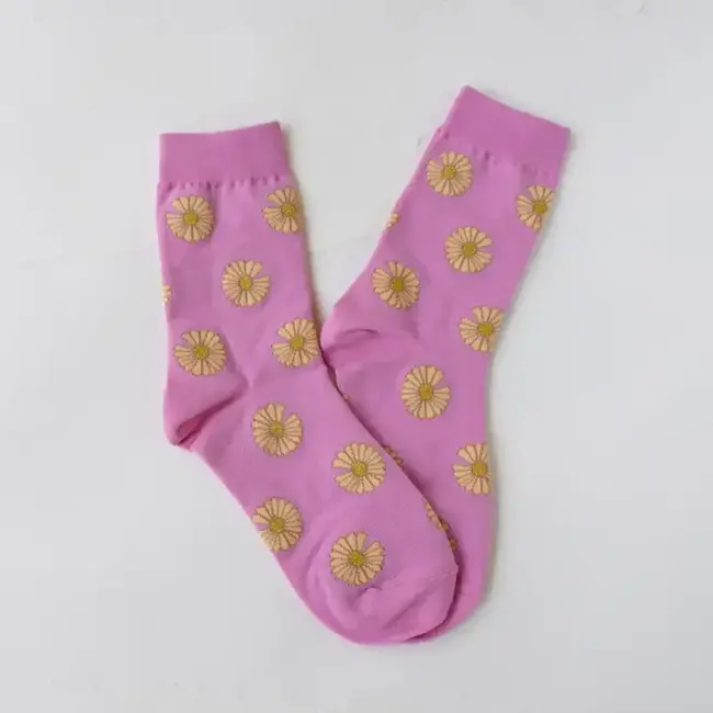 Tiepology Vivid Daisy Socks - Pink