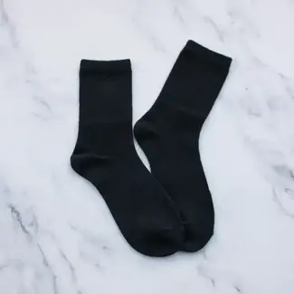 Tiepology Solid Wool Cashmere Blend Socks - Black