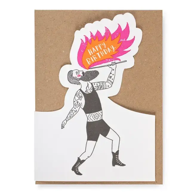 Archivist Gallery Happy Birthday Fire Breather - Card