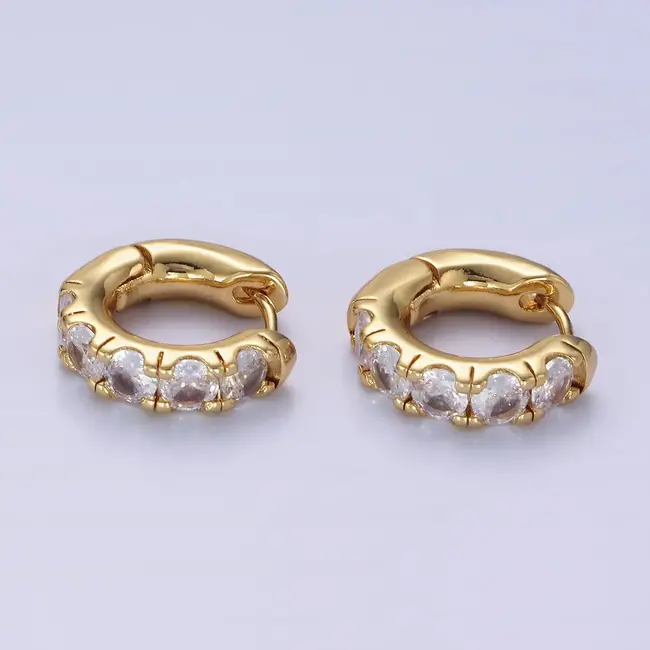 GF CZ 17mm Huggie Earrings