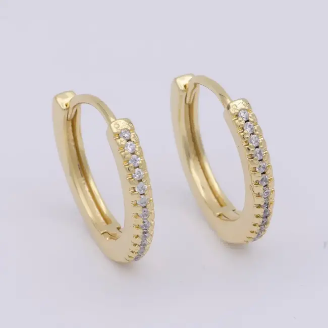 Micro Pave Gold Hoops