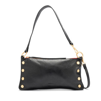 Hammitt Kyle-Black-Brushed Gold-Red Zip