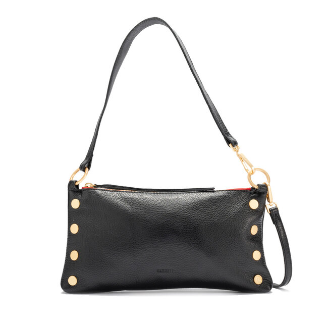 Hammitt Kyle-Black-Brushed Gold-Red Zip