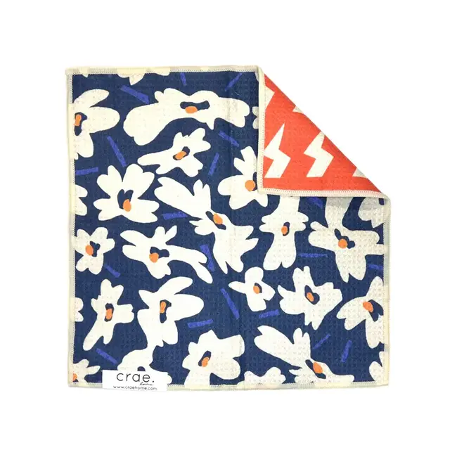 Crae.Home Aqua Daisy- Reversible Washcloth