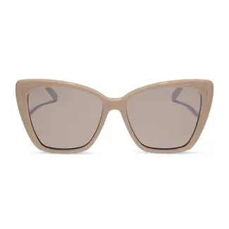 Diff Eyewear Becky ii -Brushed gold almond temple tips+ silver flash