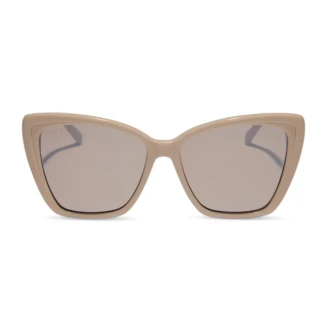 Diff Eyewear Becky ii -Brushed gold almond temple tips+ silver flash