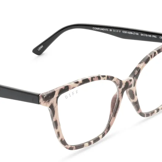 Diff Eyewear Leah Leopard Tortoise Bluelight reader 2.0