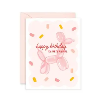 Isabella MG & Co. Happy Birthday Ballon Party Animal Card