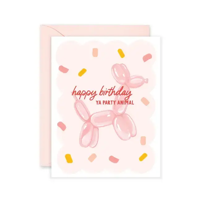 Isabella MG & Co. Happy Birthday Ballon Party Animal Card