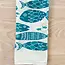 Noon Designs Fish Tribe Tea Towel-Dark Teal/Turquoise