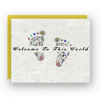 Artsy Em Welcome Baby Shower Wildflower Seed Card