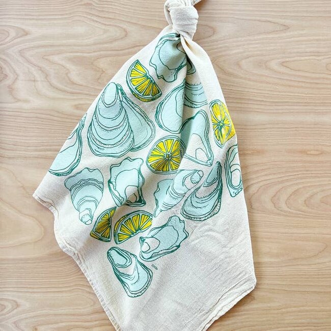 Noon Designs Oysters Tea Towel