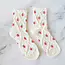 Tiepology Strawberry Diamond Shape Sock- Cream Strawberry