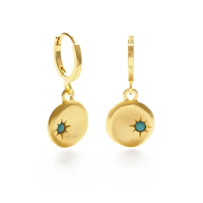 Amano Studio North Star Coin Huggies- Turquoise