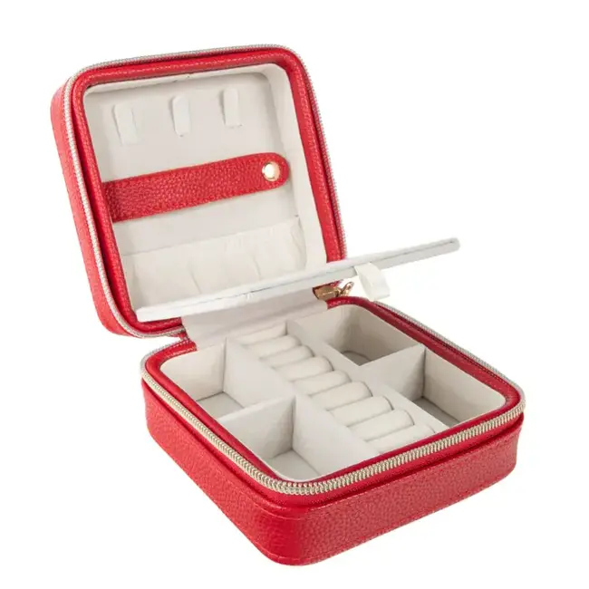Brouk and Co. Leah Travel Jewelry Case- Red