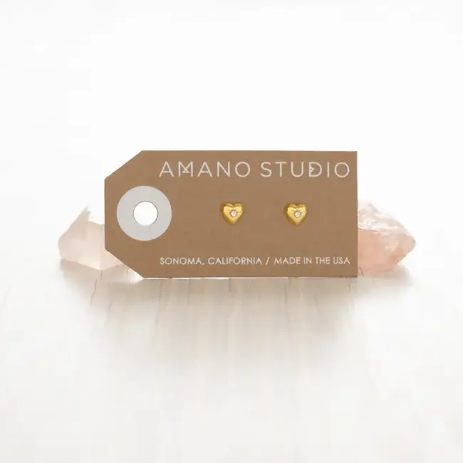 Amano Studio Heart with Crystal Studs