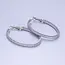 Silver 50mm Clear CZ Tennis Hinge Hoop Earring