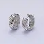 Silver Wide Lined Croissant 16mm Huggie Earring