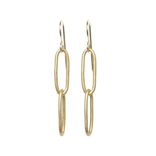 Tasi & Stowaway Paperclip Chain Earrings- Gold