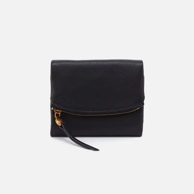 Hobo Fern Medium Trifold Wallet-Black