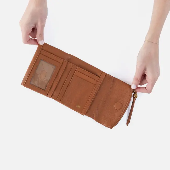 Hobo Fern Medium Trifold Wallet-Warm Honey