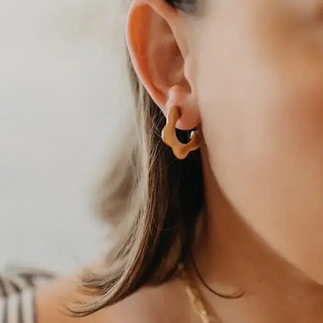 Oceanne Marguerite Brass Earring