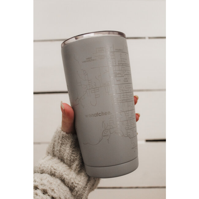 Well Told Town Map 20oz Insulated Tumbler- Dockside Gray