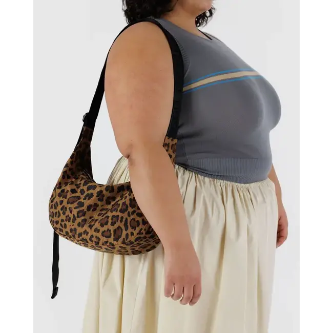 Baggu Medium Nylon Crescent Bag - Leopard