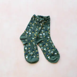 Tiepology Garden Flower Socks- Green