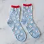 Tiepology Pastel Color Mix Floral Socks- Sky