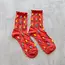 Tiepology Tulip Flower Socks- Coral