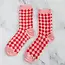 Tiepology Winter Check Pattern Socks- Pink/Red