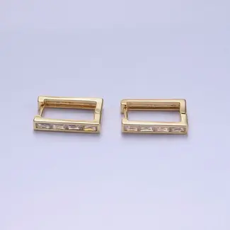 Baguette Crystal Rectangle Hoop