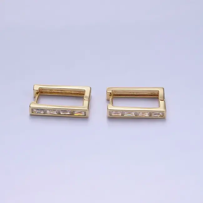 Baguette Crystal Rectangle Hoop