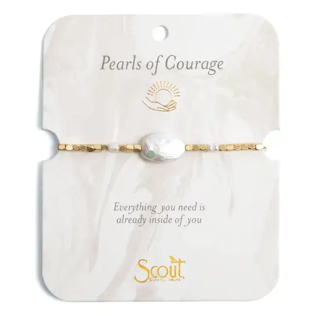 Scout Pearl Affirmation Bracelet- Courage/Gold