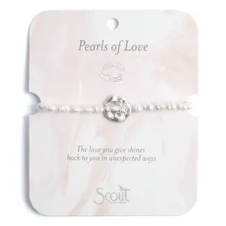 Scout Pearl Affirmation Bracelet- Love/Silver