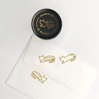 Idlewild Co. Cat Gold Plated Paper Clips- Jar of 25