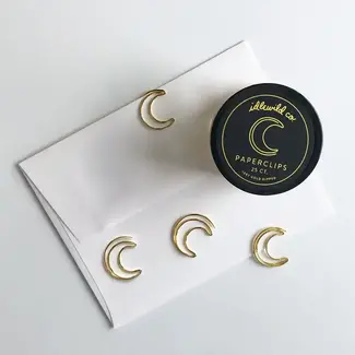 Idlewild Co. Crescent Moon Gold Plated Paper Clips- Jar of 25