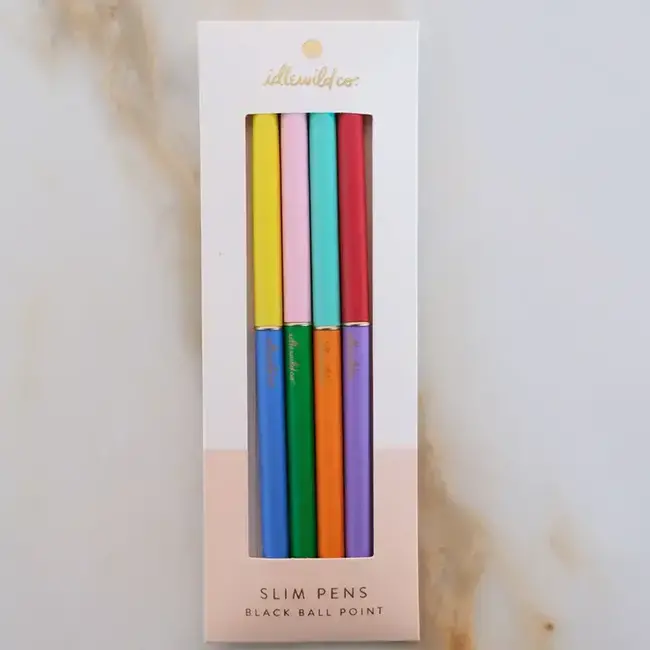Idlewild Co. Slim Pens Set of Four- Duo Tone Classic Rainbow