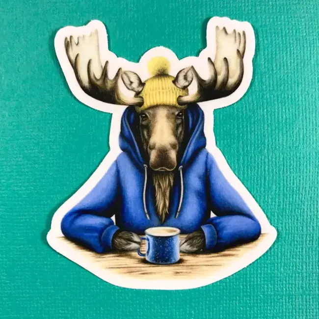 Abundance Illustration Coffee Moose Sticker