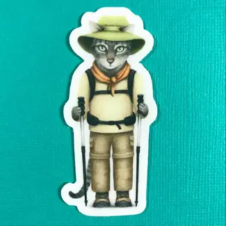 Abundance Illustration Hiker Cat Sticker
