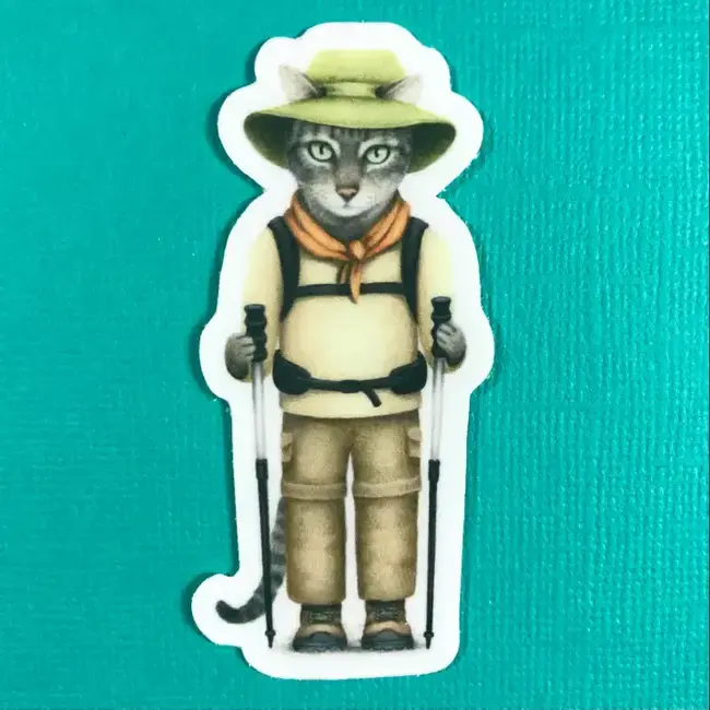 Abundance Illustration Hiker Cat Sticker
