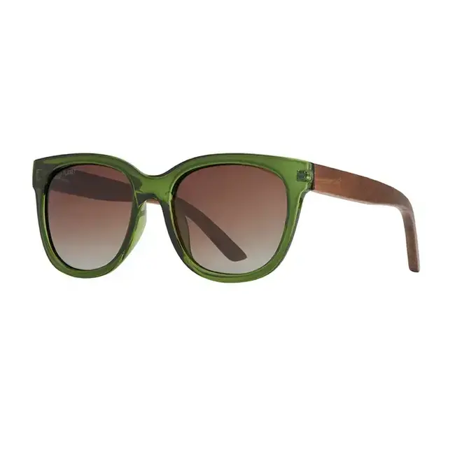Blue Planet Eyewear Nara - Crystal Green / Walnut Wood / Gradient Brow